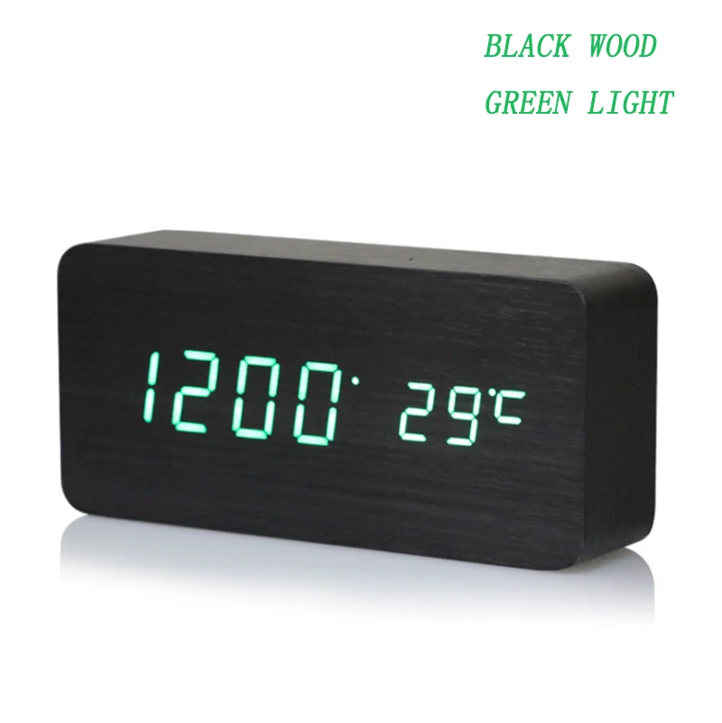 Ультра современные деревянные цифровые часы термометр стол светодиодные часы wekker Мини светодиодный светодиодные настольные часы мульти-стиль деревянные цифровые часы