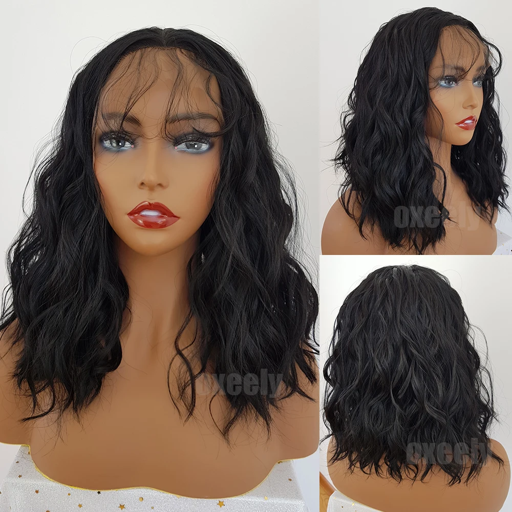 Body Wave Hair Black Color Synthetic Lace Front Wigs Natural Hairline Baby Hair Synthetic Lace Front Wigs for Beauty Women5