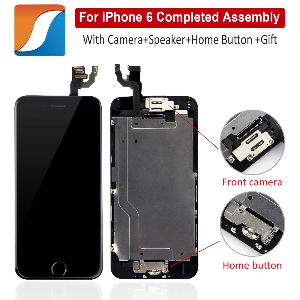 

AAA+++ Full Assembly For iPhone 6 6S Plus LCD With Camera Home Button Completed For iPhone 5S Screen Replacement Display