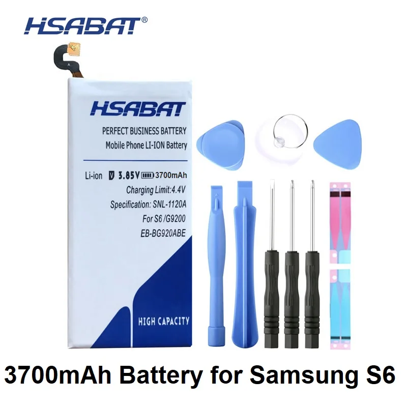 

HSABAT 3700mAh EB-BG920ABE Battery for Samsung Galaxy S6 SM-G920 G9200 G920f G920i G920A G9208 G9209 G920 G920V G920T G920P