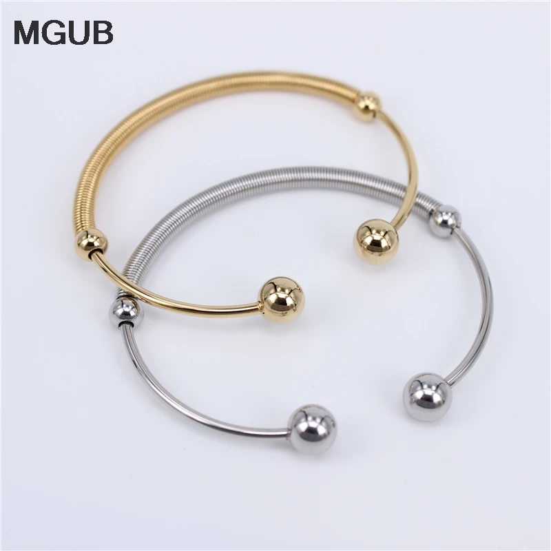

Wholesale Cuff Bangle & Bracelet Stainless Steel Bangle for Men Women Vintage Jewelry Ornament Gold/Silver Color LH751