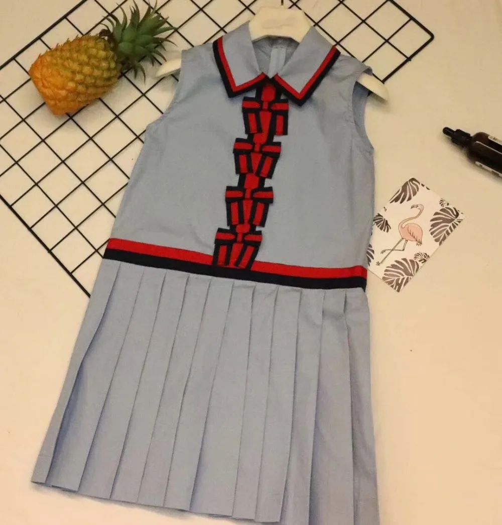 

Girls Light Blue Dress For Girls With Bowknot Formal Dresses Party Princess Dress Costume for Children Girls Clothing