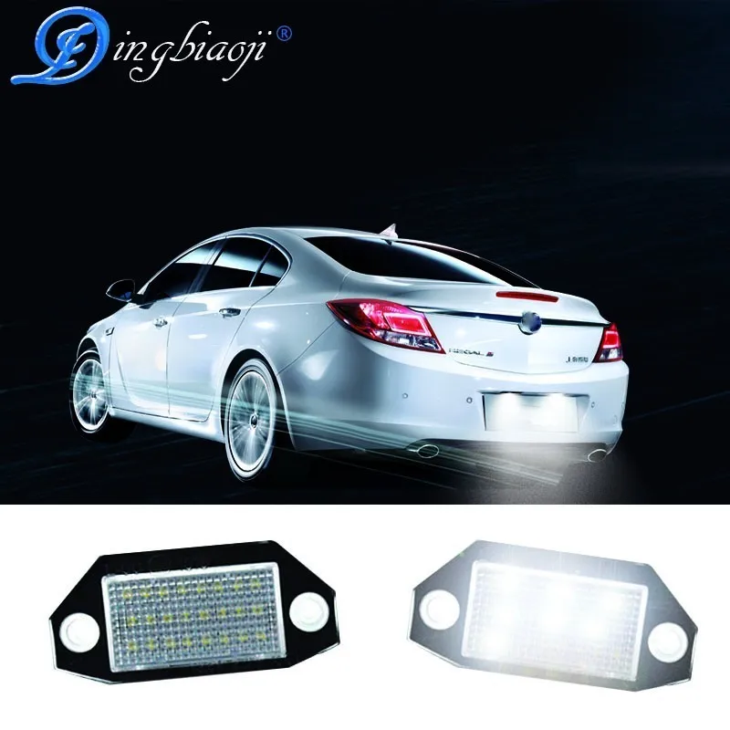 

DINGBIAOJI 2Pcs 24SMD 6500K 12V No Error Lamp Number Plate LED For Ford Mondeo MK3 2000-2007