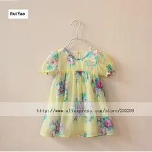 Y628438 платье для малышей Летняя одежда для маленьких девочек Детские платья для девочек, платье принцессы Одежда для девочек с цветочным рисунком детская праздничная одежда для дня рождения