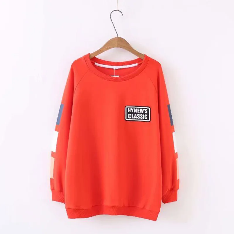

Large Size Women's 2019 Spring Autumn Sweatshirts New Korean version Letter Printing Long-sleeved Round Neck Ladies Outerwear