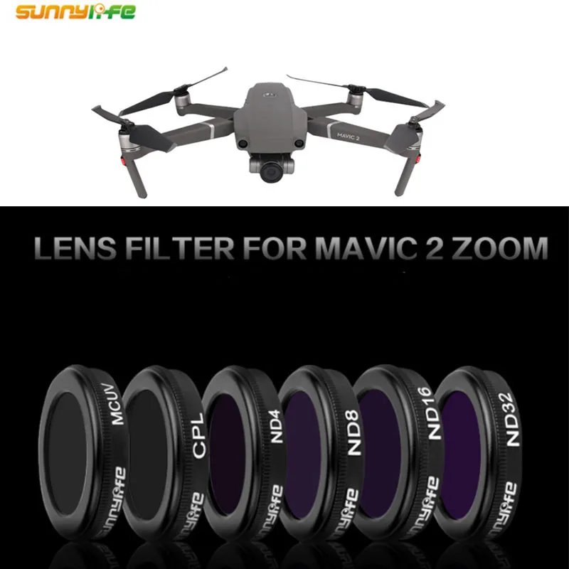 Набор фильтров для объектива камеры sunnylife DJI Mavic 2 Zoom kit MCUV/CPL/ND4/ND8 для DJI Mavic 2 Zoom Drone аксессуары