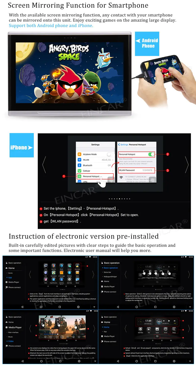 10.1 дюймов Android 6.0 сзади автомобиля-подголовник Мониторы HD WIFI ИК HDMI Full HD емкостный сенсорный экран Quad-Core для универсальных машин