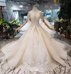 Изысканное бальное платье Свадебные платья V образным вырезом с открытыми плечами бисер невесты 2019 Новый vestido de noiva