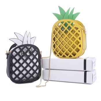 

Fashion Cute Korea Women Cute Fruit Pineapple Crossbody Bags For Teenager Girls Cute Chain Shoulder Bag Leather Messenger Bag