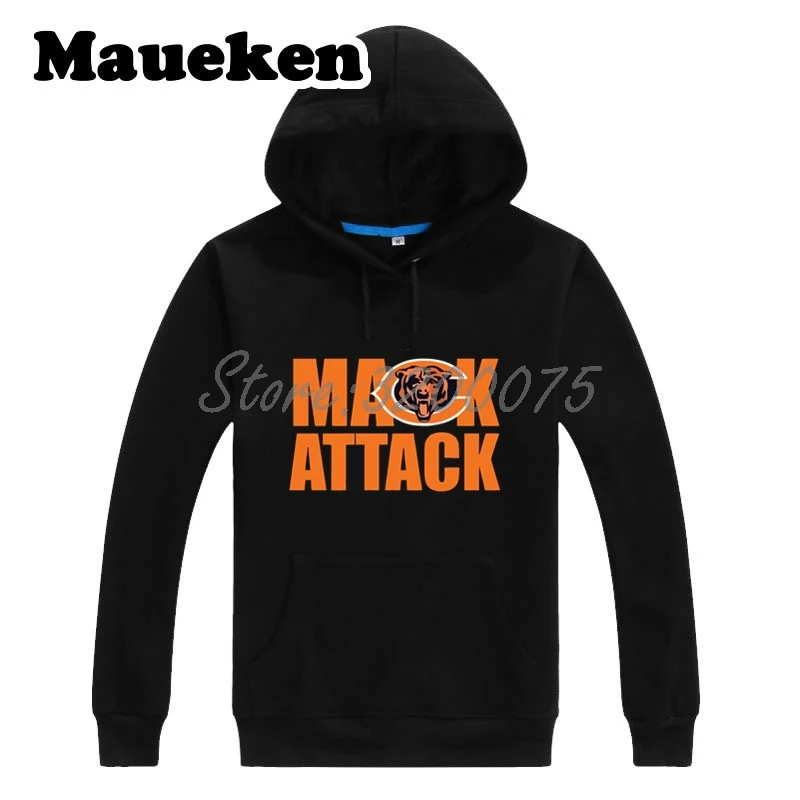 Мужские толстовки Khalil Mack 52 Chicago с капюшоном и толстой шнуровкой для фанатов
