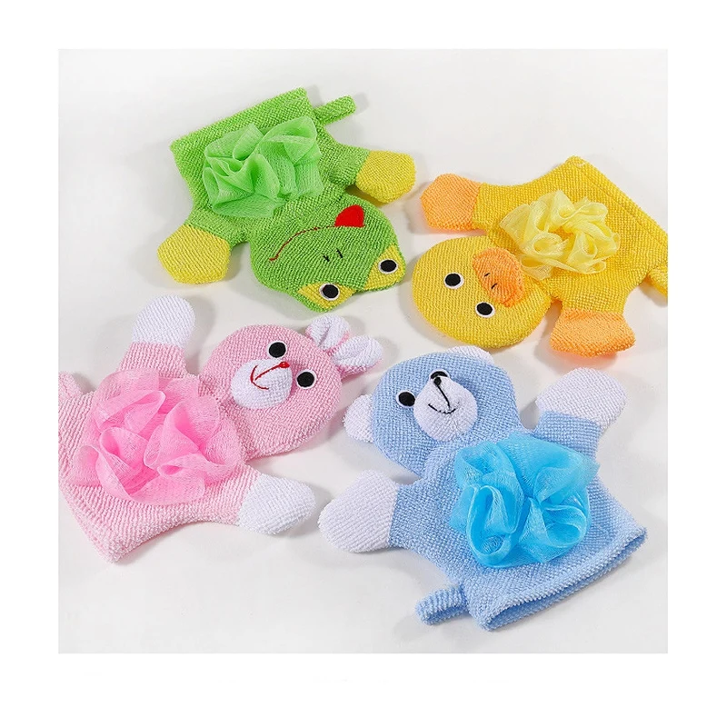 4-Pack мягкие детские перчатки для ванной милый мультфильм животное утка/собака/кролик/форма лягушки мытья тела рукавицы для новорожденных