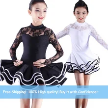 Танцевальная одежда для сальсы для девочек ростом 120-160 см, одежда для латинских соревнований, стандартное бальное платье для танцев, костюмы для сальсы и румбы для детей, От 4 до 16 лет