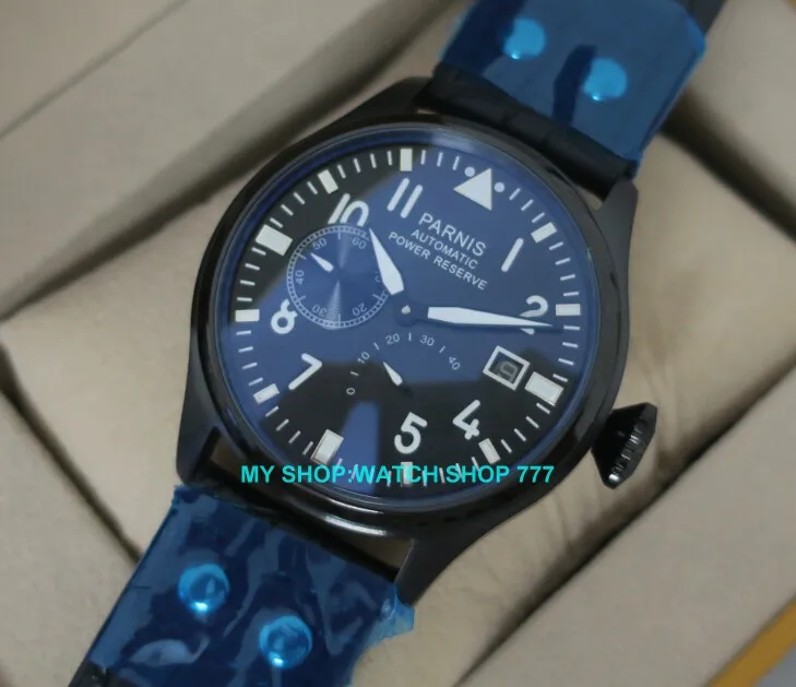

47 mm PARNIS big pilot Automatic Self-Wind movement leather strap men watches high-quality Mechanical Wristwatches PVD wholesale