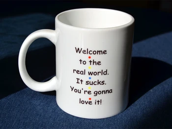 

New Friends TV Show Series White Ceramic Coffee Tea Cup Mug Welcome To Real World