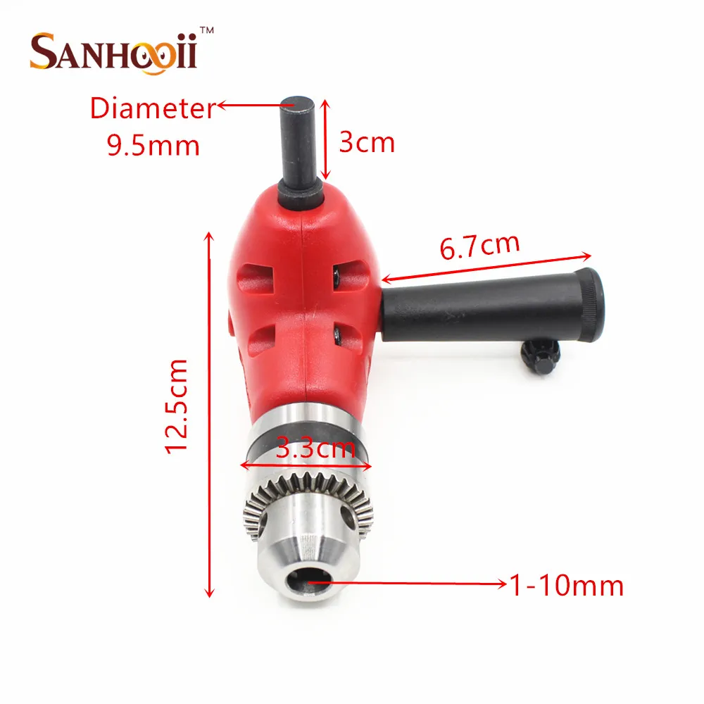 90 градусов правый угол изгиб удлинитель электрическая дрель головка адаптер 10 мм Круглый хвостовик сверлильный патрон инструменты