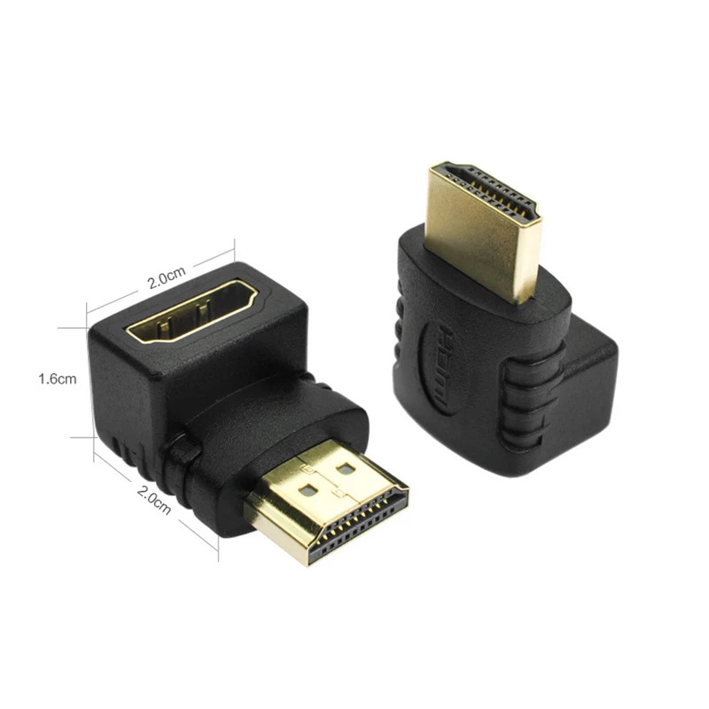 

Jckel HDMI Male to HDMI Female Cable Adapter Converter Extender 90 Degrees Angle for 1080P HDTV PC Laptop HDMI Converter Adapter