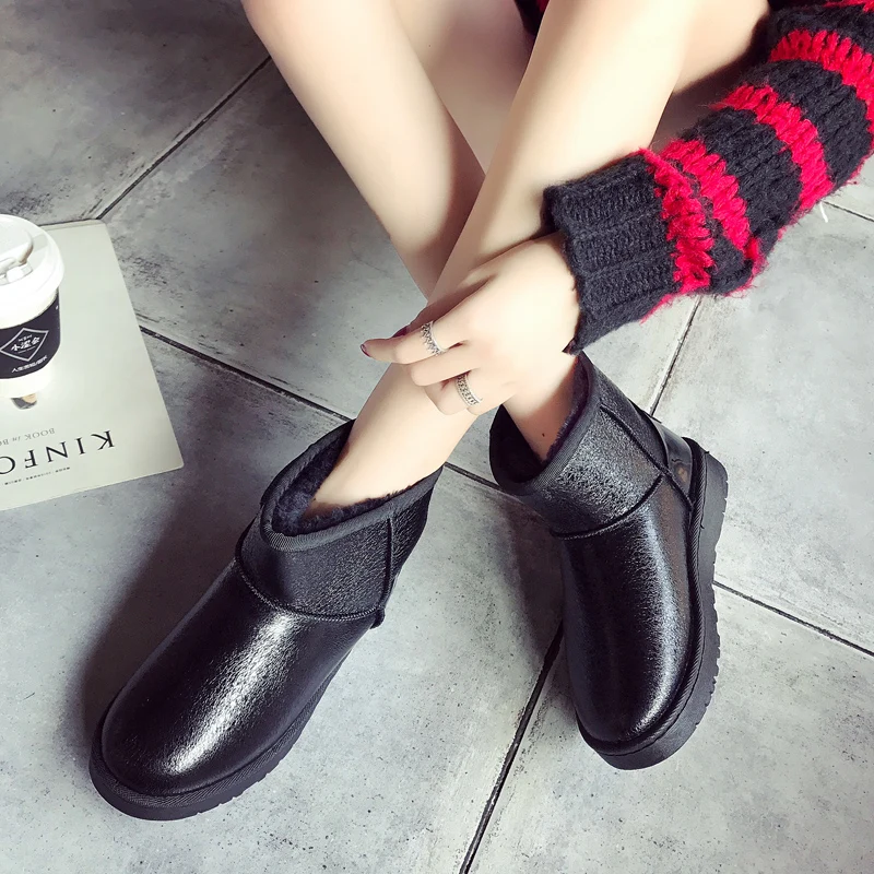 

DEKABR Brand Winter Female New Waterproof Warm Snow Boots Woman Fashion Sequined Cloth Short Plush Ankle Woman Boots Size 35~40