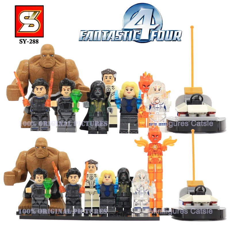 

2015 Newest Arrival Marvel Fantastic 4 SY288 Super heroes Action Figures Blocks Mr. Fantastic Invisible Woman Thing Torch SY167
