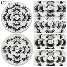 Колаш 7 пар 25 мм норковые ресницы пушистые норковые ресницы Мультипак ручной работы натуральные длинные Объемные Накладные ресницы макияж Удлиненные ресницы