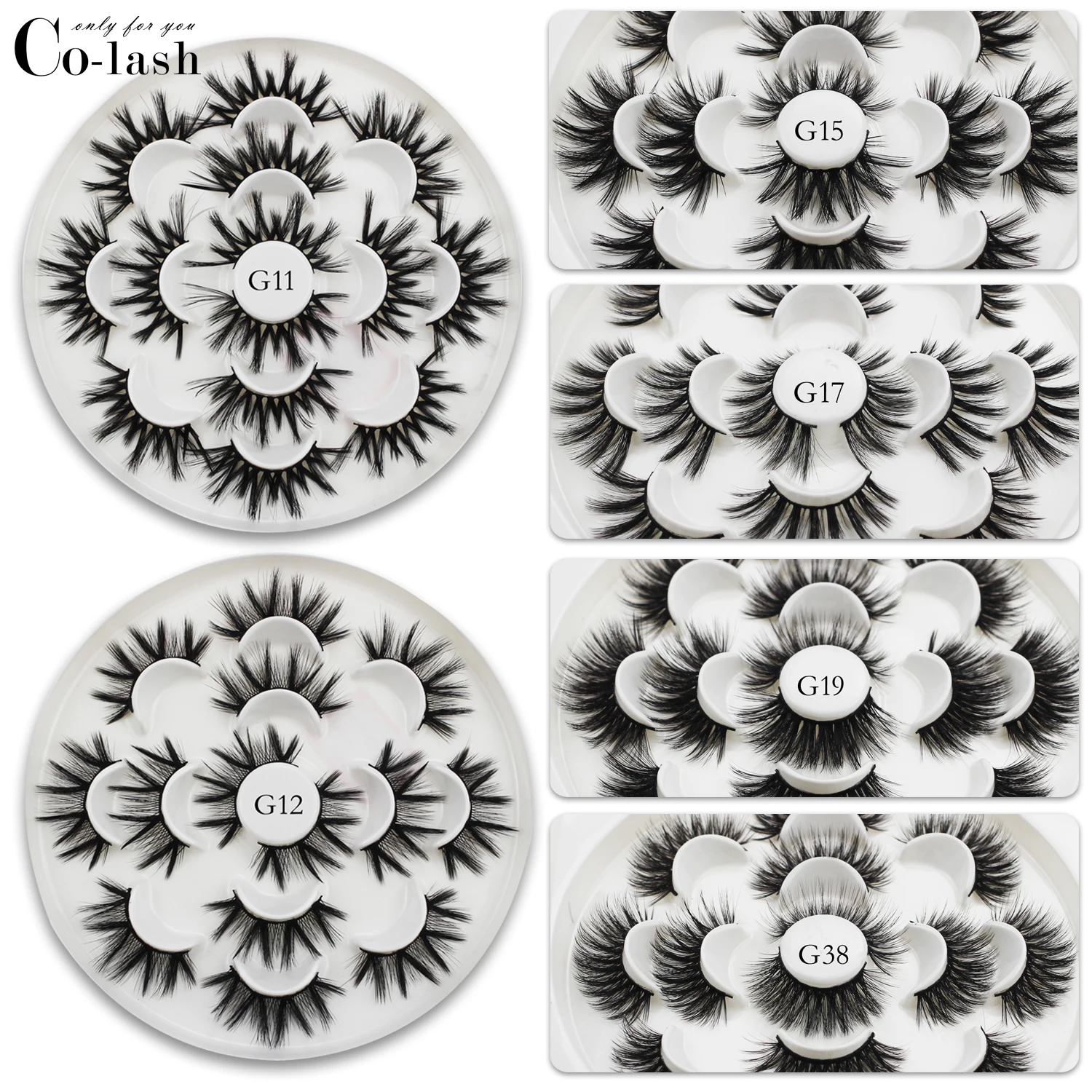 

Colash G11 7 Pairs False Eye Lashes Fluffy Mink Lashes Multipack Handmade Long Natural 3D Eyelashes Thick Fur Dramatic Look