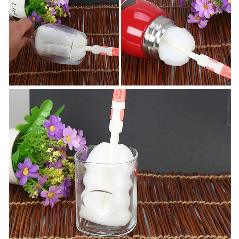 Губка, Детская молочная щетка для бутылочки для кормления, чистящая чашка для сосков, щетка для мытья, кухонные чистящие средства, Детские аксессуары-B116