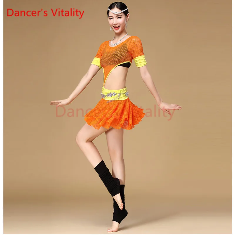Цельная Женская одежда для танца живота для тренировок, кружевные тренировочные платья, костюм для танца живота, женское платье для танца живота