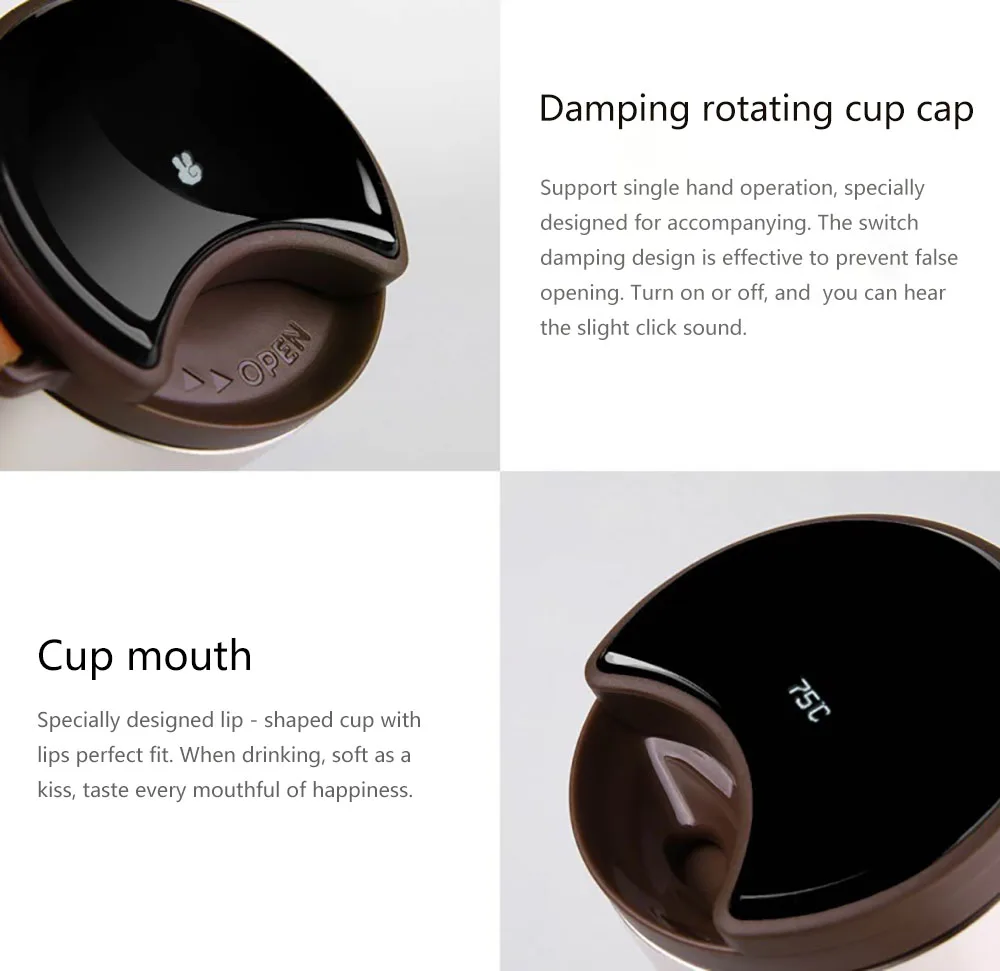 Xiaomi стакан для кофе Термокружка Moka Smart Cup OLED сенсорный дисплей температуры 430 мл портативная кофейная чашка из нержавеющей стали