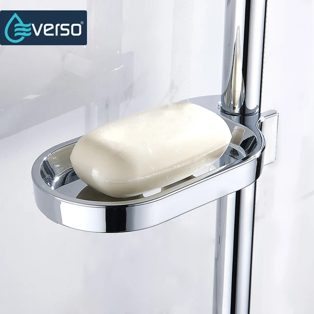 EVERSO New Arrival Plastic Shower Rail Soap Dish Box Soap Holder Soap