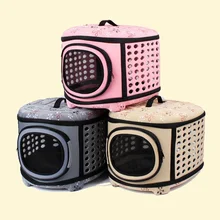 Собаки Кошки дорожная сумка складной маленький средний допускается перевозчика Цветочный принт Travel Cage складной ящик сумка товары для животных CD11
