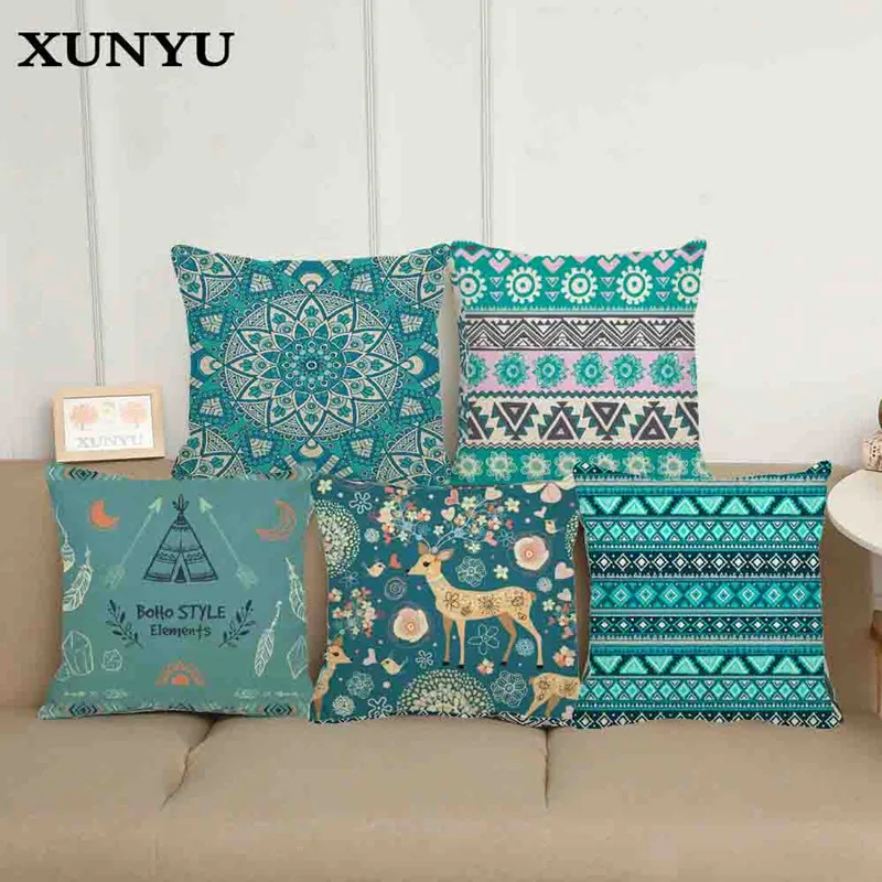 

XUNYU Miracille African National Stripe Decorative Pillows Bohemian Style Cushion Cover Set Passionate Printed Throw Pillow Case