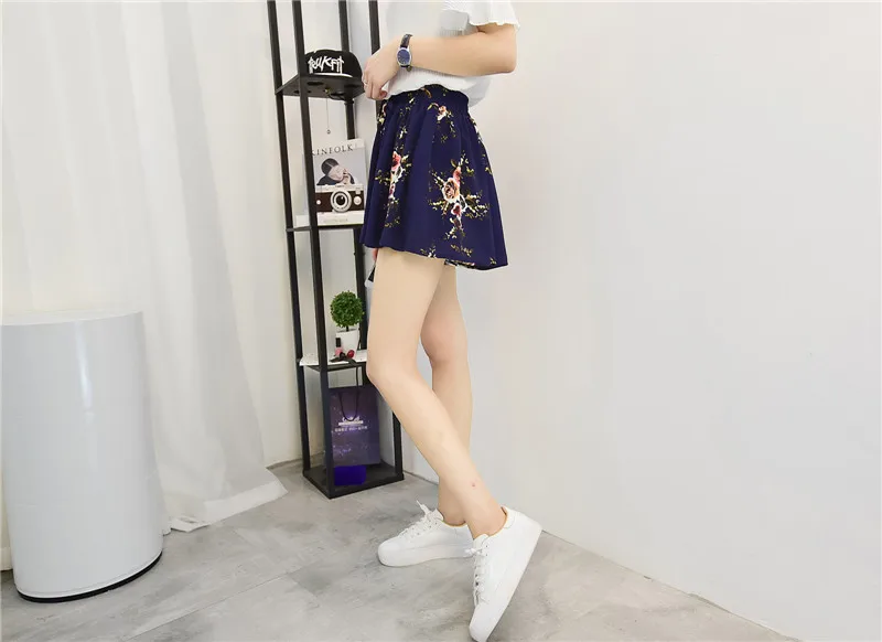 XL-4XL 2019 новые летние повседневные свободные женские шорты с цветочным принтом и эластичной резинкой на талии TY15