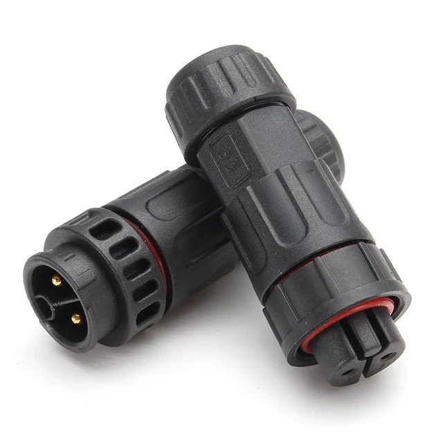 M19 2 Pins Assembled IP68 Waterproof Electrical Wire Connector Screw