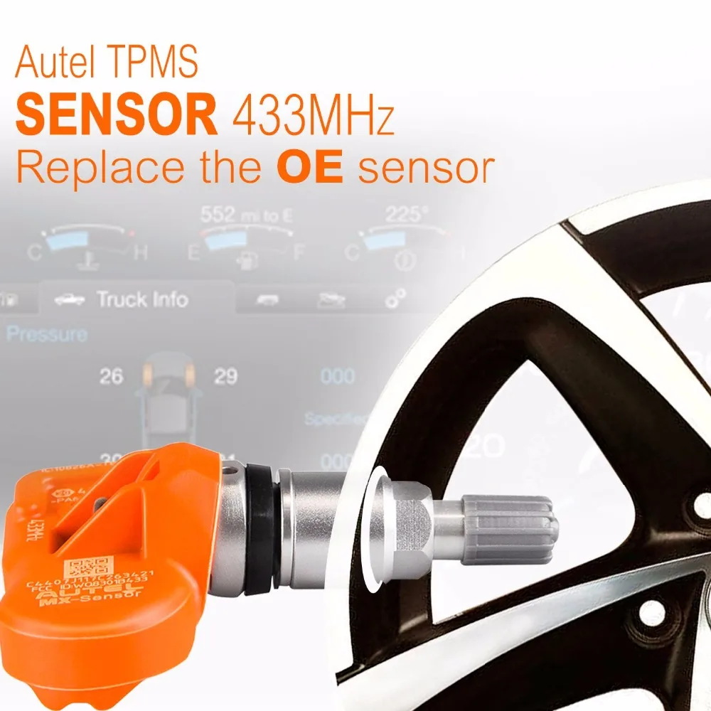 Autel 4 шт. 433/315 МГц TPMS сенсор диагностический инструмент mx-сенсор TPMS поддерживает программирование давления в шинах для OBD2 сканар