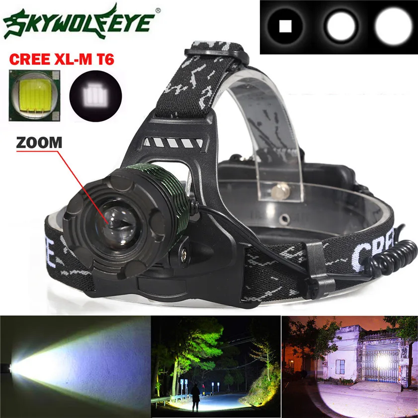 

High Quality 5000 Lm CREE XM-L XML T6 LED Headlamp Headlight flashlight head light lamp 18650