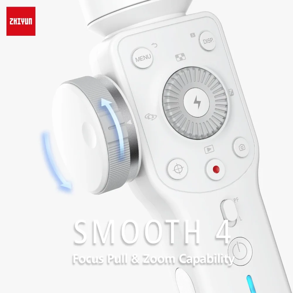 Zhiyun Smooth 4 3-Axis Focus Pull& Zoom возможность ручного стабилизатора для iPhone X 8 7 Plus samsung Galaxy S8+ S8 белый