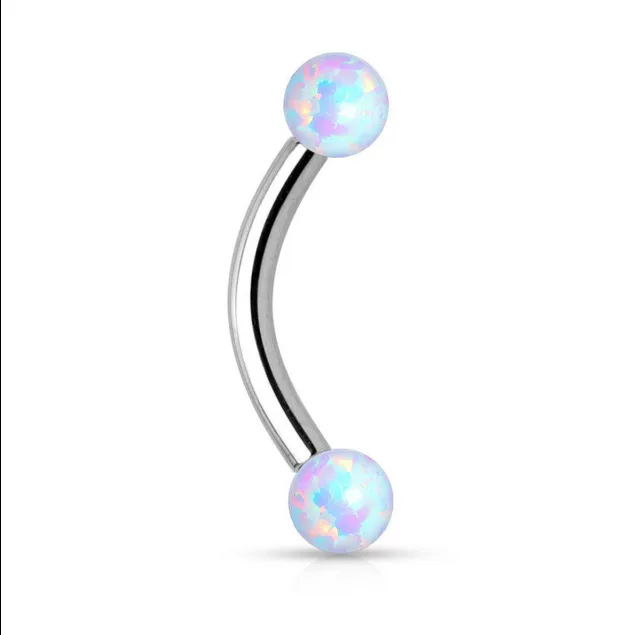 1Pc Opal Eyebrow Piercing 1.2*6/8/10mm 316L Surgical Steel Labret Lip Ring Nipple/Eyebrow Bar Body Piercing earring tragus ring - Image 4