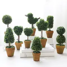 1 шт в форме сердца в форме звезды круглый искусственный; в горшке растения бонсай маленькие деревья горшечные растения семена бонсай растения украшение для дома и сада Свадебная вечеринка деко
