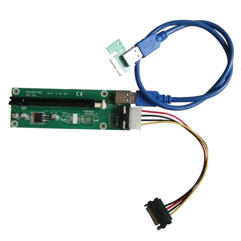 

PCI-e express 1x to 16x mining Extender Riser Card with Power Supply&USB 3.0 cable for BTC Miner Machine