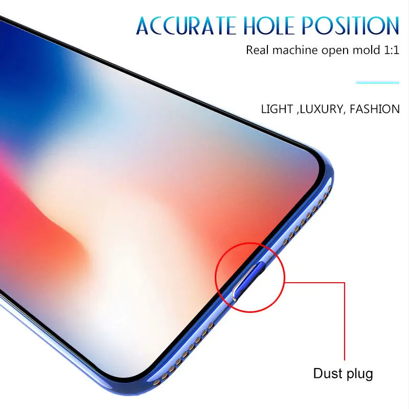 Gradient Color Clear Phone Case For iPhone X XR XS Max 6 S 6S 7 8 Plus 7Plus Transparent Soft Silicone Colorful Cover Case Coque