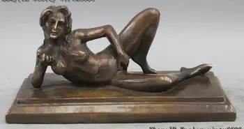 

Western Art sculpture Deco Bronze Copper Lie-down Oomph Nude Girl Belle Statue