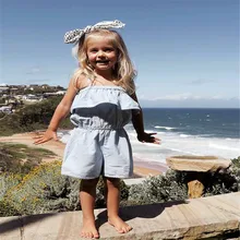 Однотонный хлопковый комбинезон без рукавов для маленьких девочек; комбинезон; боди