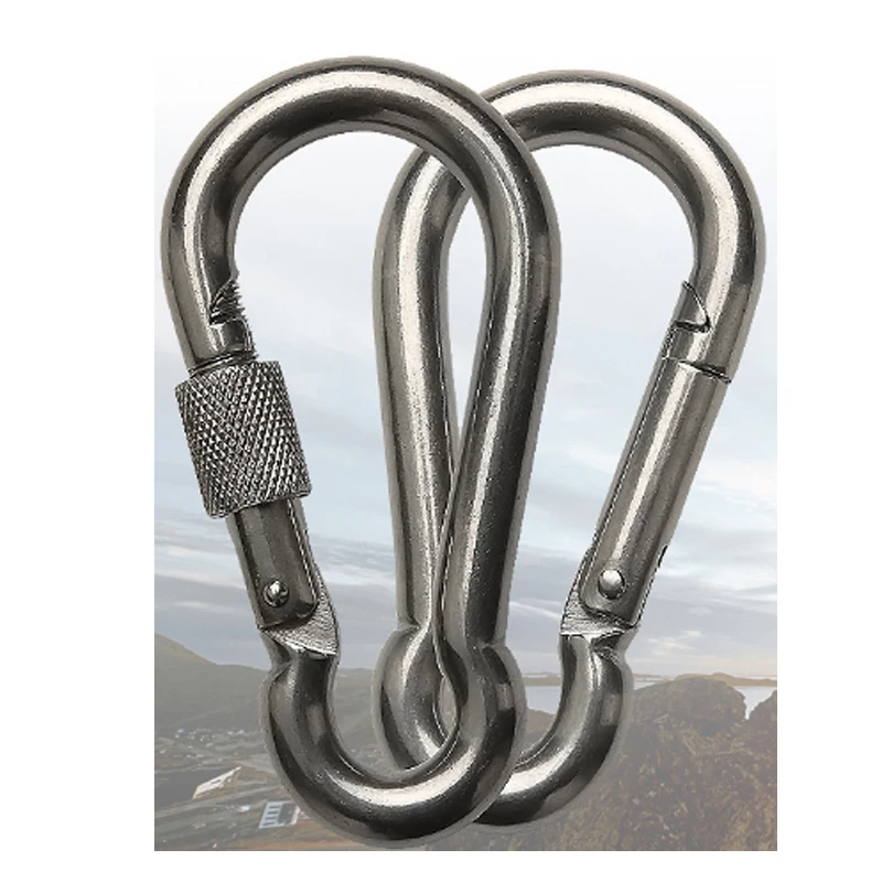 P278 Outdoor stainless steel climbing buckle carabiner quick hanging