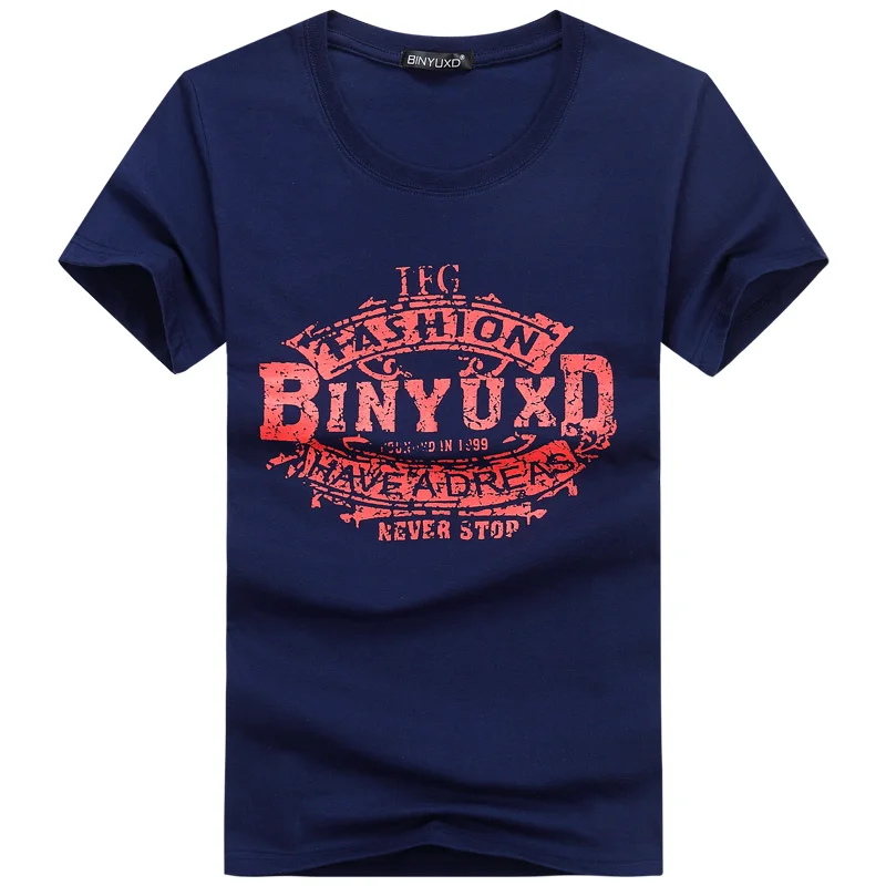 KUYOMENS мужские летние футболки с принтом S-5XL футболка Homme Футболки коротким рукавом