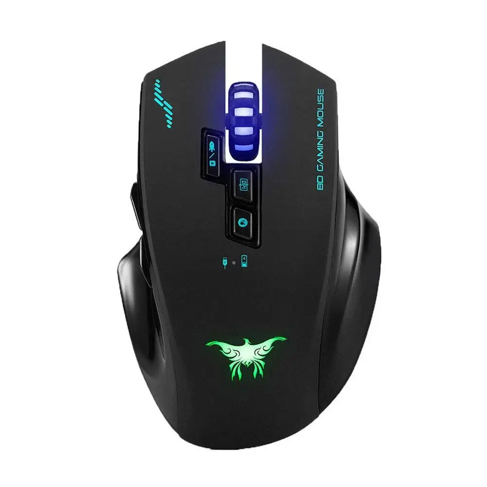 

Rechargeable 2.4GHz Wireless Computer Gaming Mouse Optical Mice With 4 Adjustable DPI Levels, 8 Buttons, Breathing Lights for PC