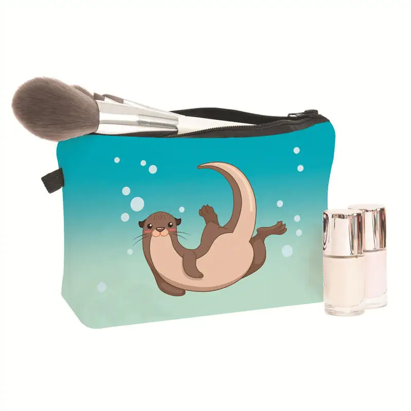 

Cartoon Animal Printed Sloth Makeup Bag Cosmetic Pencil Case Stationery Toiletry Storage Home Traveling Bathroom Use 22*13.5*2cm
