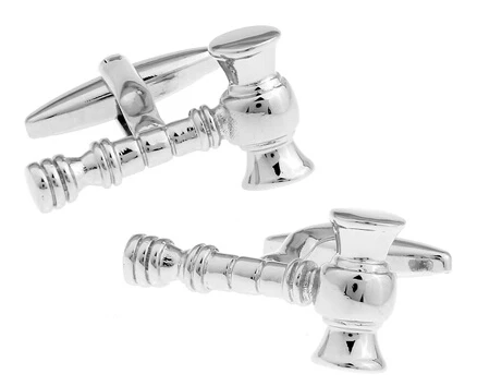 

Promotion! Men Cufflinks Fashion wholesale&retail top copper Silver Colour Judge Hammer Design Cuff links Free Shipping