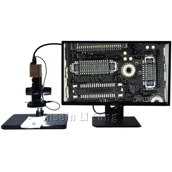 

HDMI VGA USB Microscope Camera+10X-200X Adjustable Magnification Zoom C-mount Lens Working Distance 100mm-150mm+LED Light+Holder