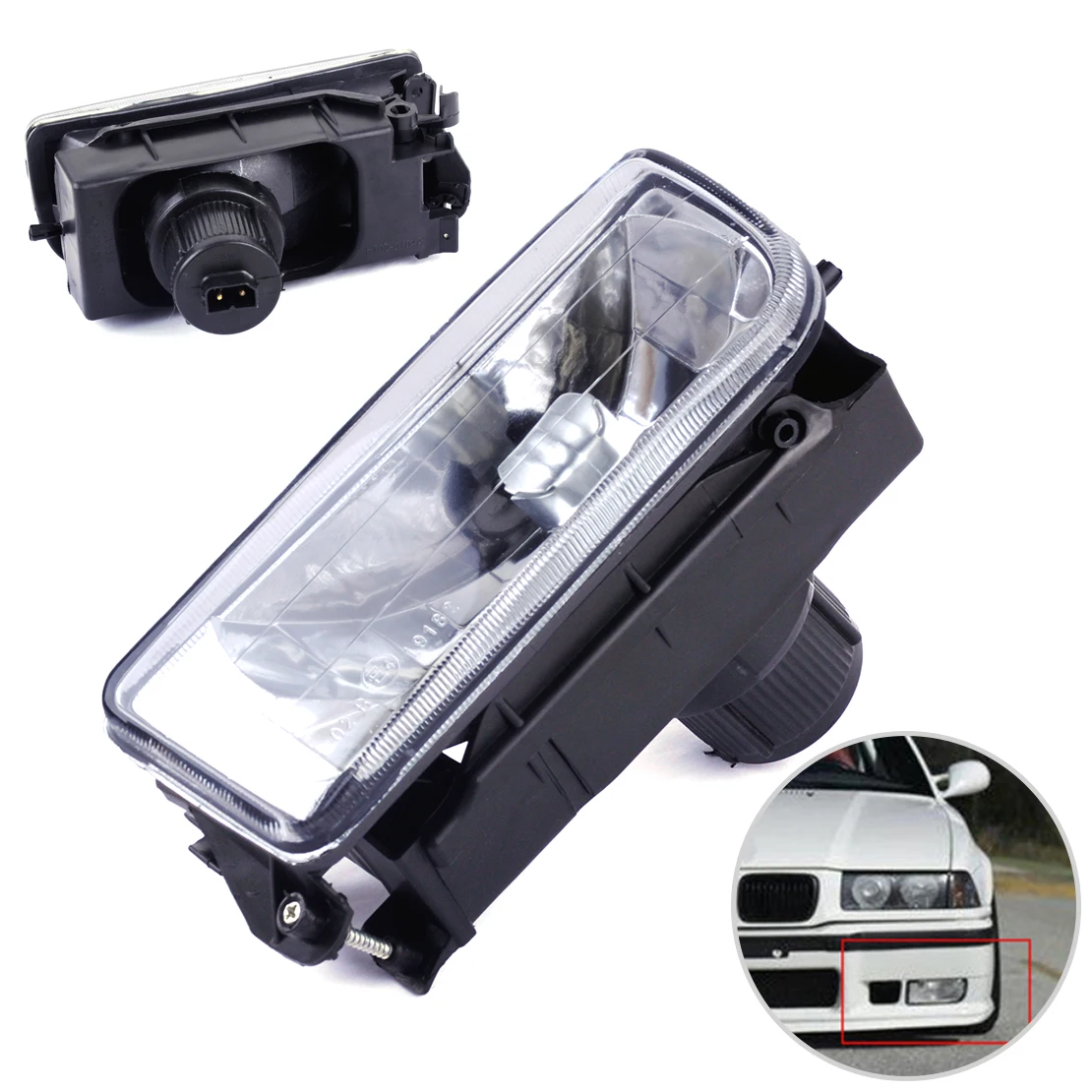 

DWCX Left Bumper Driving Fog Light Housing Case Clear Lens fit for BMW M3 318 325 E36 1992 1993 1994 1995 1996 1997 1998
