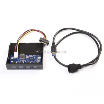 

19/20Pin 4-Port USB 3.0 Internal HUB For 3.5" PC Floppy Front Panel Bay Aluminum for PC Desktop 3.5" FDD Floppy Disk Drive Bay