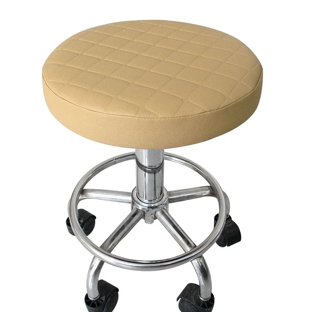 Round Stool Cover Plaid Chair Cover Bar Stool Slipcover Elastic Stool
